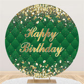 Lofaris Green And Rose Golden Round Happy Birthday Backdrop